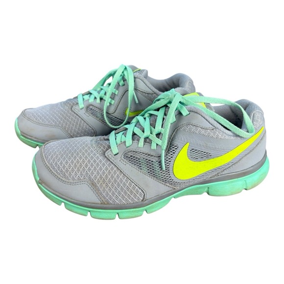 Nike Flex Experience RN 3 Running Shoes Women's Size 8 Gray/Mint/Green‎ - Picture 1 of 14